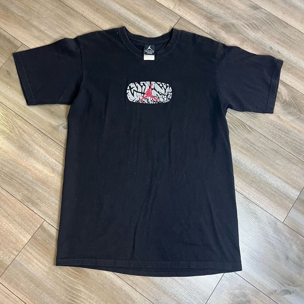 Jordan‎ Mens Black Elephant Print Jumpman Graphic T-Shirt Small Bin D-23
